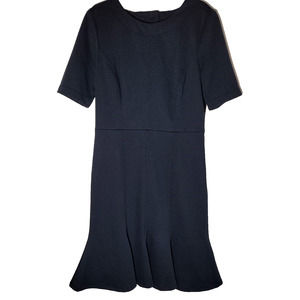 Banana Republic Button-Back Trumpet Dress Size 8 Navy Blue